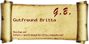 Gutfreund Britta névjegykártya